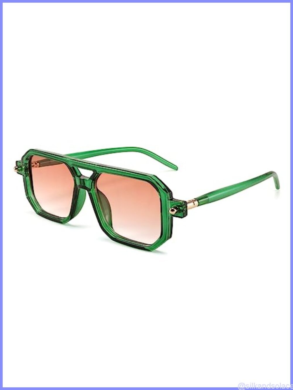 Vintage Square 70s Flat Aviator Sunglasses UV400 Unisex Retro